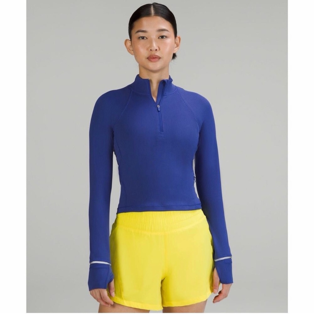 LULULEMON Its Rulu Run Cropped Half Zip Rib - Psychic